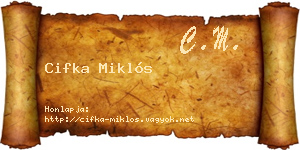 Cifka Miklós névjegykártya